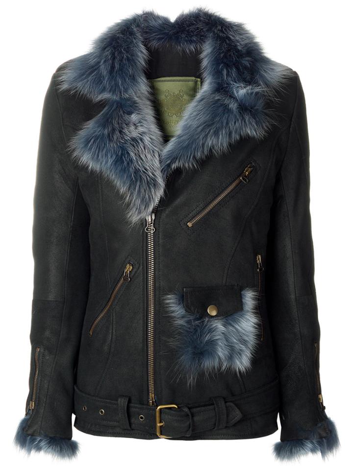 Mr & Mrs Italy Multiple Zips Biker Jacket - Black