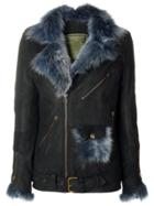 Mr & Mrs Italy Multiple Zips Biker Jacket - Black