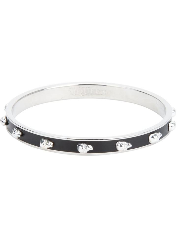Alexander Mcqueen Skull Bangle, Women's, Black, Brass