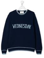 Alberta Ferretti Kids Wednesday Knitted Sweater - Blue