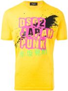 Dsquared2 'japan Punk' Splatter T-shirt, Men's, Size: Medium, Yellow/orange, Cotton
