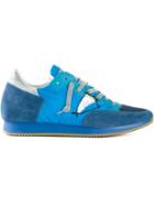 Philippe Model Panelled Sneakers, Men's, Size: 42, Blue, Leather/cotton/rubber