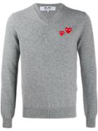 Comme Des Garçons Play Twin-heart Sweater - Grey