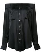 Natasha Zinko Off-shoulder Blouse, Size: 34, Black, Silk