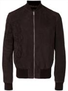 Alexander Mcqueen Zip Front Bomber Jacket, Men's, Size: 50, Brown, Calf Leather/cotton/viscose
