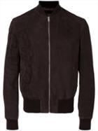 Alexander Mcqueen Zip Front Bomber Jacket, Men's, Size: 50, Brown, Calf Leather/cotton/viscose