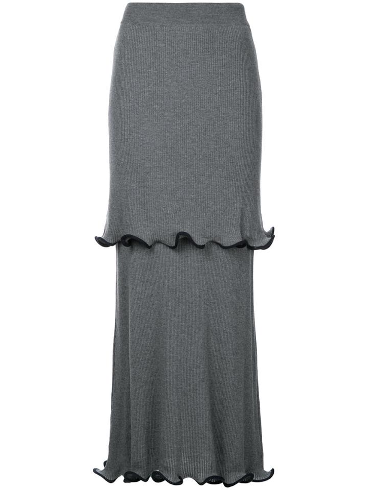 Stella Mccartney Ruffled Midi Skirt - Grey