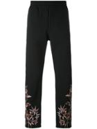 Alexander Mcqueen Embroidered Hem Jeans - Black