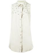 Drome Studded Sleeveless Jacket, Women's, Size: Large, Nude/neutrals, Lamb Skin