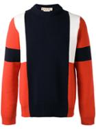 Marni Colour Block Knitted Jumper, Men's, Size: 50, Red, Cotton