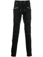Balmain Frayed Skinny Trousers - Black