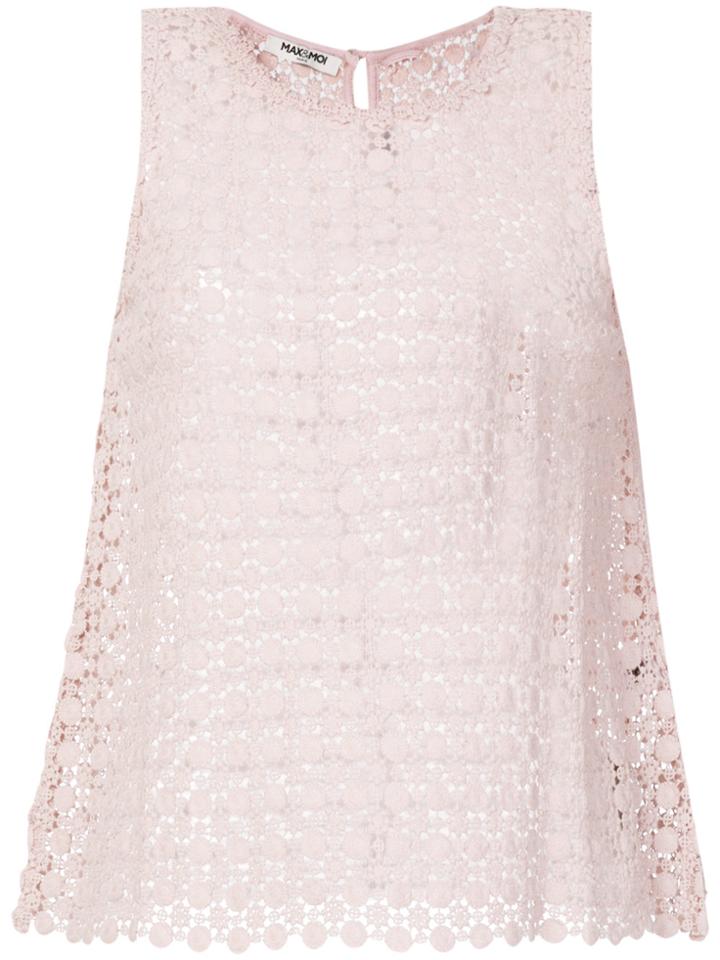 Max & Moi Openwork Lace Vest - Pink & Purple
