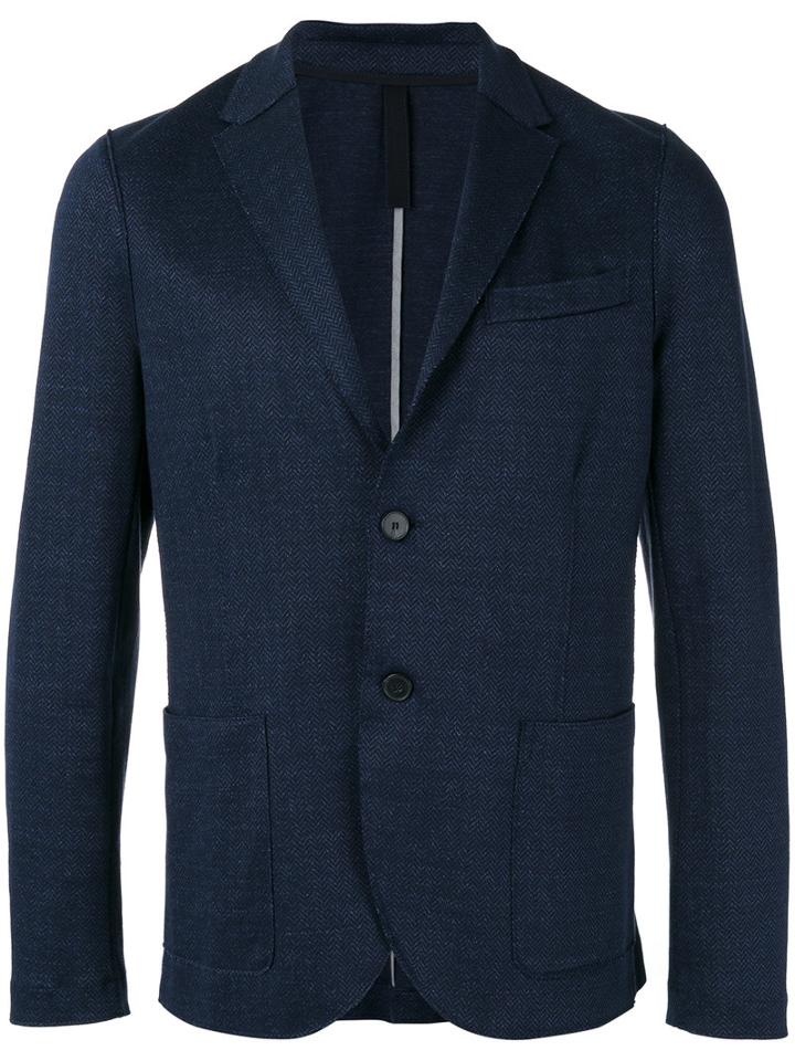 Harris Wharf London Two Button Blazer, Men's, Size: 50, Blue, Cotton/linen/flax