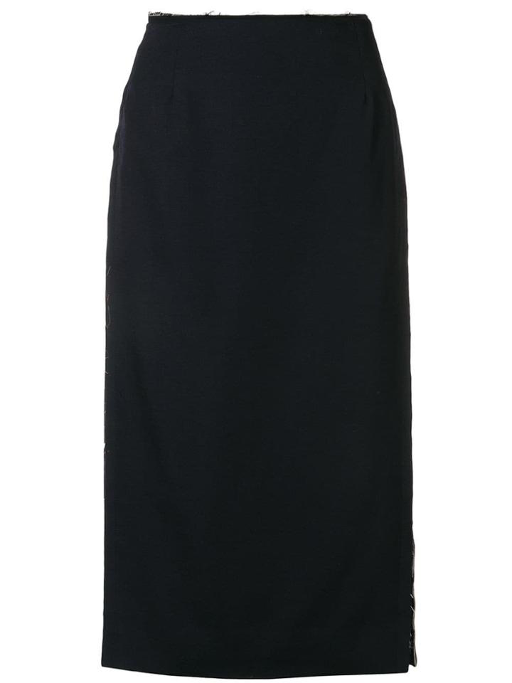 Comme Des Garçons Waist-split Pencil Skirt - Black
