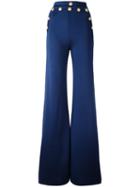Balmain High-rise Sailor Pants, Women's, Size: 38, Blue, Viscose