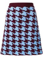 Marni Houndstooth Pattern Skirt - Blue