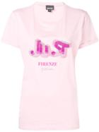 Just Cavalli Logo Embroidered T-shirt - Pink