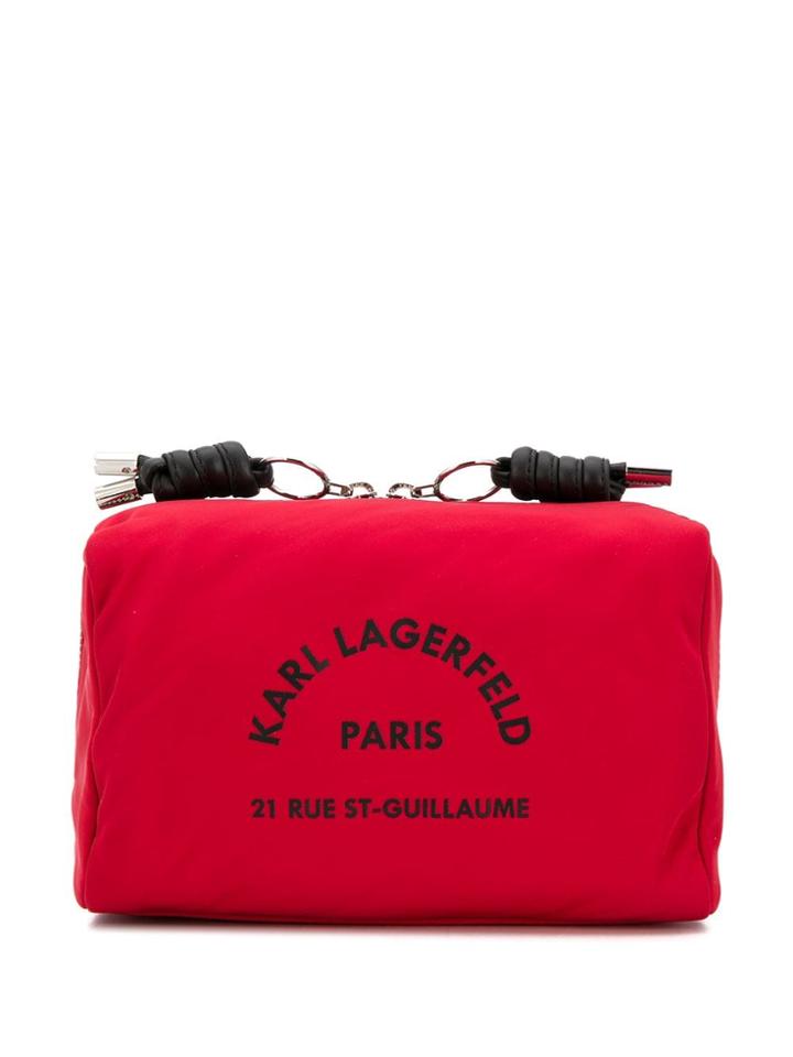 Karl Lagerfeld Logo Print Make Up Bag - Red