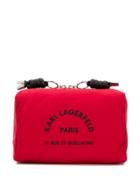 Karl Lagerfeld Logo Print Make Up Bag - Red