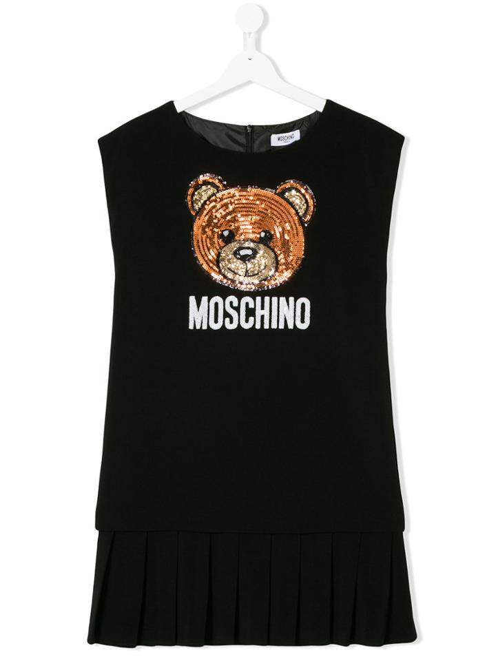 Moschino Kids Sequinned Bear Dress - Black