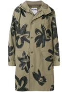 Moschino Painterly Floral Parka - Green