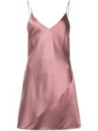 Fleur Du Mal Mini Slip Dress - Pink & Purple