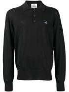 Vivienne Westwood Logo Embroidered Polo Shirt - Black