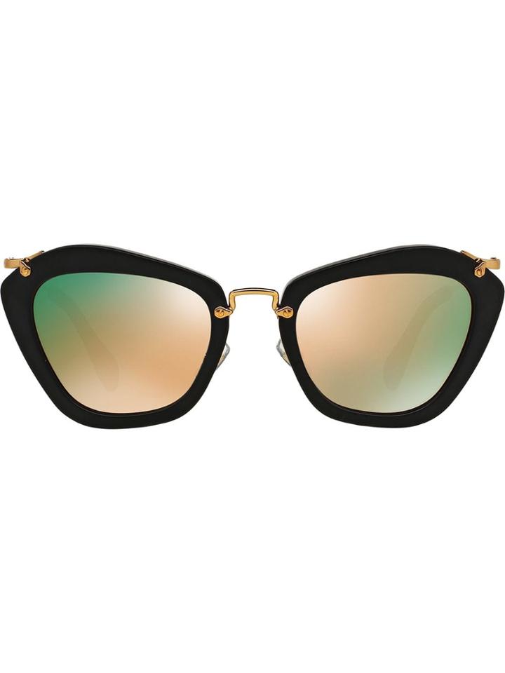 Miu Miu Eyewear Noir Mirrored Cat Eye Sunglasses - Black