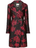 Roberto Cavalli Floral Jacquard Coat - Black