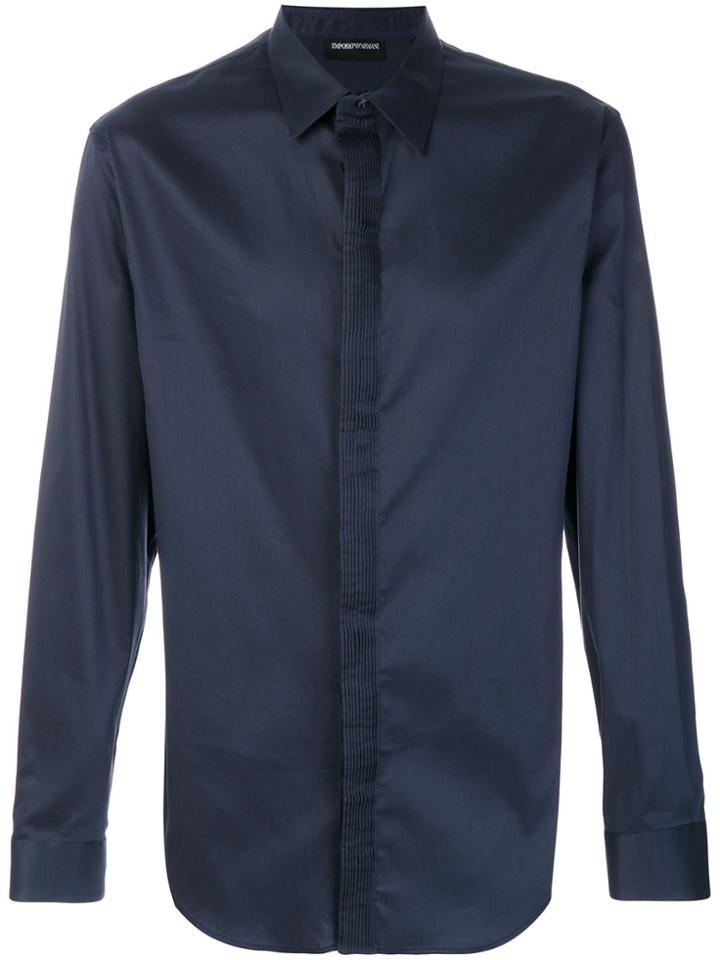 Emporio Armani Pleated Detail Shirt - Blue