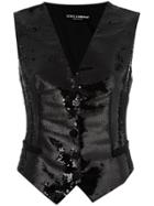 Dolce & Gabbana Sequinned Waistcoat - Black