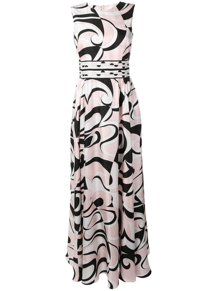 Emilio Pucci Fortuna Print Silk Maxi Dress - Black