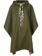 Mira Mikati Embroidered Oversized Poncho - Green