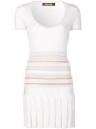 Roberto Cavalli Shortsleeved Fitted Dress, Women's, Size: 38, White, Polyamide/polyester/viscose