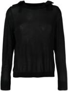 Simone Rocha Bow Shoulder Detail Sweater - Black