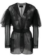 Simone Rocha Sheer Single Breasted Coat - Black