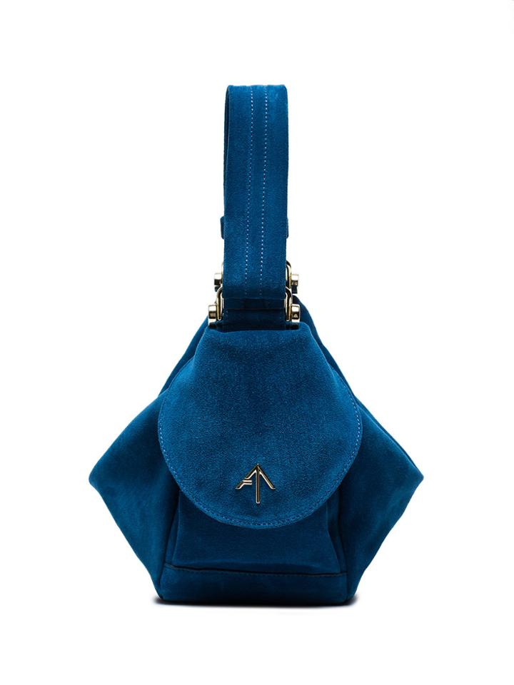 Manu Atelier Blue Fernweh Micro Suede Bag