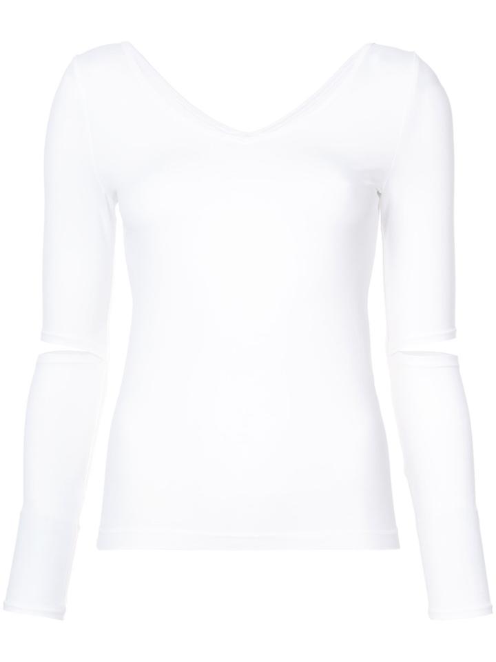 Helmut Lang Elbow Cut Out Top - White
