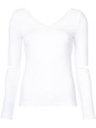 Helmut Lang Elbow Cut Out Top - White