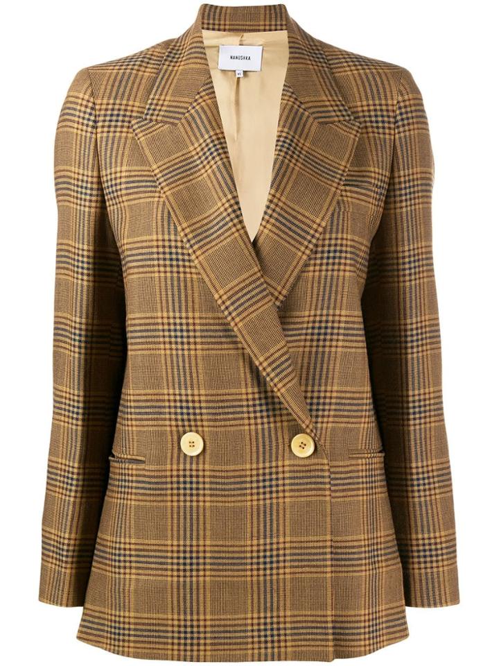 Nanushka Check Print Blazer - Neutrals