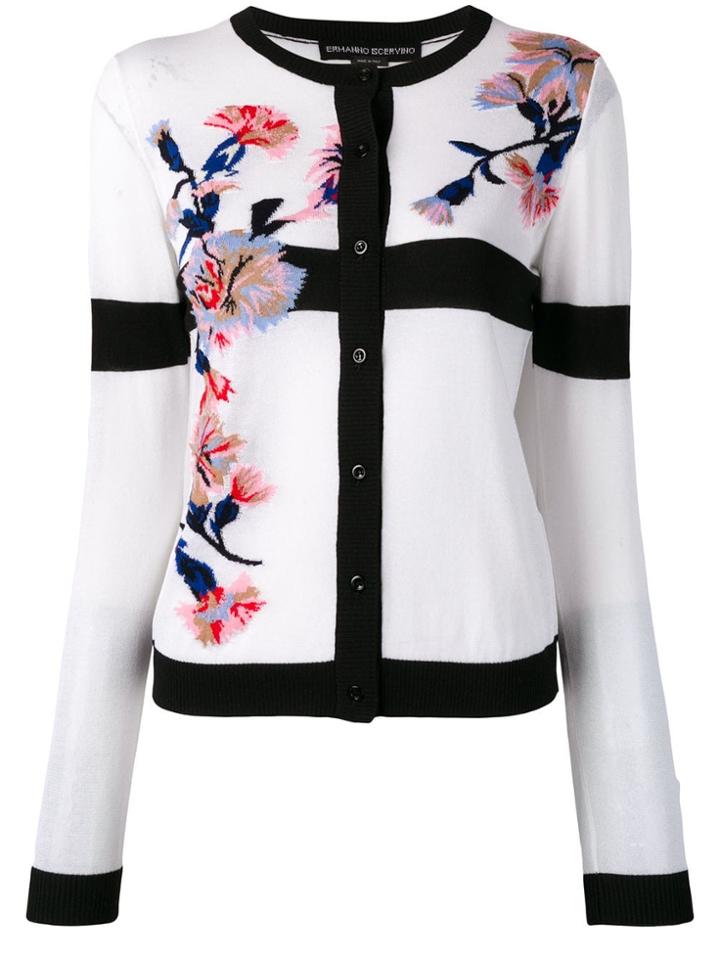 Ermanno Scervino Floral Cardigan - White