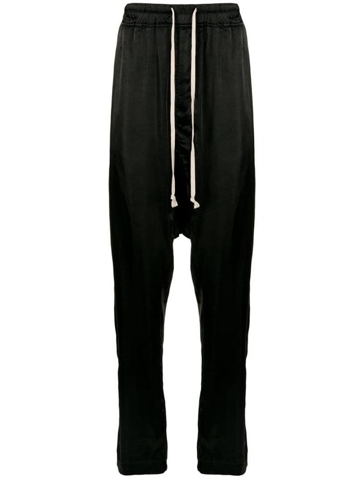 Rick Owens Drawstring Dropped Trousers - Black