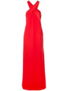 Lanvin Crisscross Neck Grown - Red