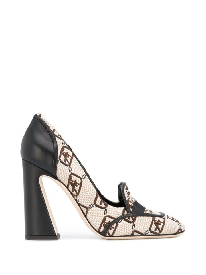 Alberta Ferretti Logo Printed Pumps - Neutrals