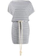 Ea7 Emporio Armani Striped Short Dress - Blue