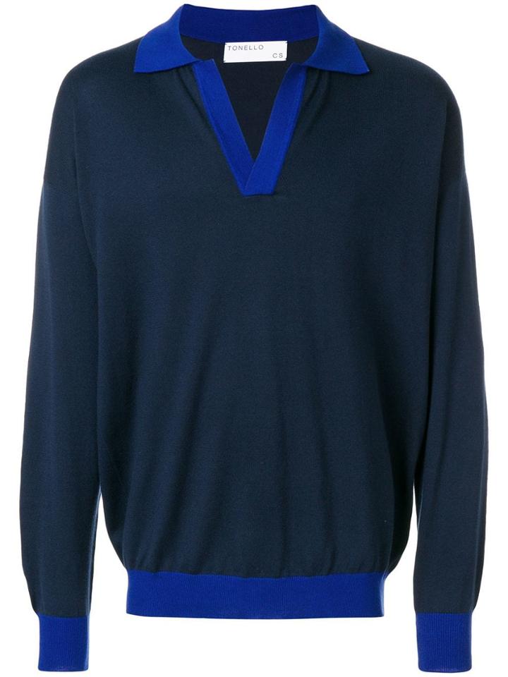 Tonello Cs Contrast-trim Jumper - Blue