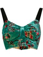 Uma Wang Floral Print Bustier Top - Green