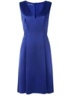 Alberta Ferretti V-neck Flared Dress, Women's, Size: 46, Pink/purple, Silk/rayon