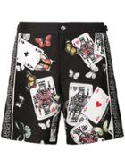 Dolce & Gabbana Card-print Swim Shorts - Black