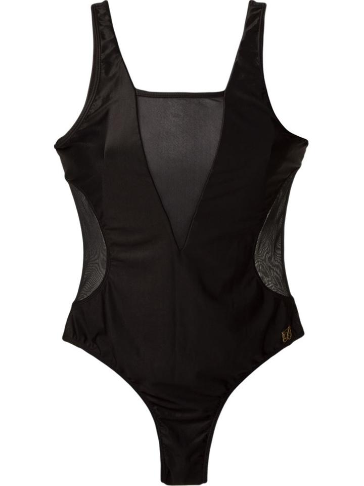 Brigitte Sheer Panels Swimsuit, Women's, Size: P, Black, Polyamide